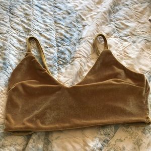 Yellow velvet crop top